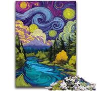 Puzzle per adulti 1000 pezzi Van Gogh Cielo notturno Giocattoli educativi di apprendimento Giochi per famiglie Migliora l'amore tra coppie 26x38cm