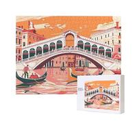 Puzzle per Adulti 1000 Pezzi, Venezia città d'acqua si Incastra Perfettamente Lettere sul Retro Senza Polvere, Idea Regalo per Uomini Donne e Anziani, Puzzle di Legno per la Decore di Interni E-671