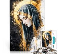 puzzle per adulti 1000 pezzi Vergine Maria d'oro Fatto di cartone Adatto a persone dai 14 anni in su Sfida di gioco educativo giocattolo Ottimo regalo per i videogiochi misurare:26x38cm