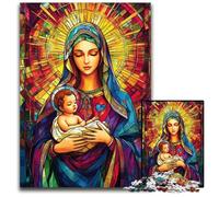 Puzzle per adulti 1000 pezzi Vergine Maria Puzzle di cartone antistress per ammazzare il tempo in vacanza, un'opera d'arte per bambini dai 14 anni in su 26X38cm