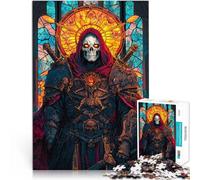 puzzle per adulti 1000 pezzi “Vetrata del Paladino Morto” Fatto di carta,per e da 14 anni in su giochi divertenti per famiglie Regali di gioco di Natale。misurare:38x52cm/14.96x20.47pollice