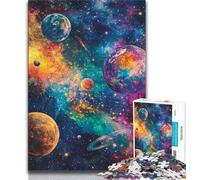 Puzzle per adulti 1000 pezzi Via Lattea Universo 1000 pezzi puzzle ammazzare il tempo durante le vacanze con poster abbinato e foglio di quiz 26x38cm