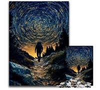 Puzzle per adulti 1000 pezzi "Viaggiatore del cielo notturno" Puzzle in legno antistress per ammazzare il tempo in vacanza, un'opera d'arte per bambini dai 14 anni in su, 50x75cm