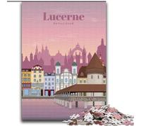 Puzzle per adulti 1000 pezzi Viaggio a Lucerna, per età 14 anni e oltre Decorazione per la casa come regalo per tutta la famiglia e gli amici 75x100cm