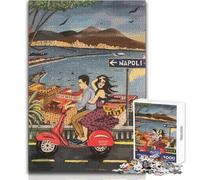Puzzle per adulti 1000 pezzi Viaggio a Napoli Bellissimo gioco di design Un'opera d'arte Regalo per compleanni Dimensioni 38x26cm
