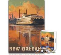Puzzle per adulti 1000 pezzi Viaggio a New Orleans Bellissimo gioco di design Un'opera d'arte Regalo per compleanni Dimensioni 38x52cm