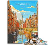 Puzzle per adulti 1000 pezzi Viaggio ad Amburgo Aiuta il cervello Esercita giocattoli avvincenti per coltivare la pazienza Un'opera d'arte (dimensioni 50x70cm)