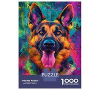 Puzzle Per Adulti 1000 Pezzi Vibrant German Shepherd Art Puzzle Per Adulti Gioco Rompicapo Analisi E Logica Attività Divertenti A Casa 52x38cm/1000pcs