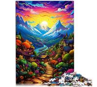 Puzzle per adulti, 1000 pezzi, villaggio di montagna, gioco sofisticato, puzzle 26 x 38 cm, antistress