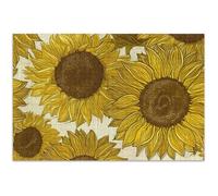 Puzzle per adulti 1000 pezzi vintage girasoli giallo marrone beige pittura animale arte difficile puzzle elefante bianco regali per feste, 75 x 40 cm