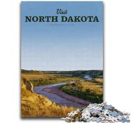 Puzzle per adulti 1000 pezzi Visita il Dakota del Nord 1000 pezzi per adulti, giochi di attività per famiglie stimolanti, giocattoli fai da te per decorazioni da parete per la casa, regali (50x75cm)
