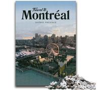 Puzzle per adulti 1000 pezzi Visita Montreal 1000 pezzi per adolescenti, antistress per trascorrere il tempo libero durante le vacanze, interazione genitore-figlio (50x75cm)