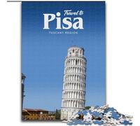 Puzzle per adulti 1000 pezzi Visita Pisa, giocattolo educativo intellettuale decomprimente, regalo di compleanno, regali 26x38cm