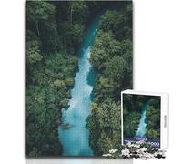 Puzzle per adulti 1000 pezzi Vista aerea del fiume nella foresta Giocattoli Giochi educativi Decorazione murale Regali di Babbo Natale segreto Dimensioni 50x75cm