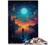 Puzzle per adulti, 1000 pezzi, vista notturna sotto il cielo stellato, giochi relax, un'opera d'arte per adolescenti dai 14 anni, 50 x 70 cm