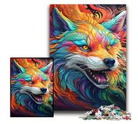 Puzzle per adulti 1000 pezzi Volpe colorata in cartone 26x38cm, regalo perfetto per genitori, amanti, amici - età 14+