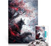 puzzle per adulti 1000 pezzi volpe kitsune Fatto di carta,Adatto a persone dai 14 anni in su Decorazione della casa Gioco Giocattoli Ottimo regalo per i videogiochi。misurare:26x38cm