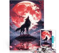 Puzzle per adulti 1000 pezzi Volpe sotto la Luna Giocattoli educativi Giochi di Famiglia Illustrazione Regalo per e adolescente Età 14 anni e oltre 26x38cm