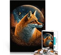 Puzzle per adulti 1000 pezzi volpe sulla luna il puzzle per alleviare lo stress sfida difficile adatto per ragazzi dai 14 anni in su, 50 x 75 cm