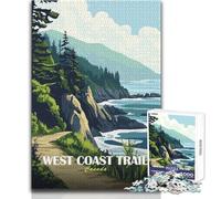 Puzzle per adulti 1000 pezzi West Coast Trail Canada Paesaggio Arte Gioco educativo per famiglie Antistress Regalo per compleanni Dimensioni 38x52cm