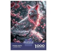 Puzzle Per Adulti 1000 Pezzi White Kitsune Fox Puzzle Per Adulti Gioco Rompicapo Analisi E Logica Attività Divertenti A Casa 52x38cm/1000pcs