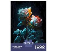 Puzzle Per Adulti 1000 Pezzi White Pink Rose Flowers Puzzle Per Adulti Gioco Pratico Decorazione Perfetta Regali Unici Per Compleanno E Natale 52x38cm/1000pcs