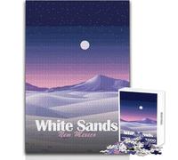Puzzle per adulti 1000 pezzi White Sands National Park Illustrazione Bellissimo gioco di design Un'opera d'arte Regalo per compleanni Dimensioni 38x52cm