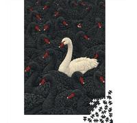 Puzzle Per Adulti 1000 Pezzi White Swan Among Black Birds -3 Puzzle Per Adolescenti Giocattoli Antistress Sfida Difficile Regali Unici Per Compleanno 70x50cm/1000pcs