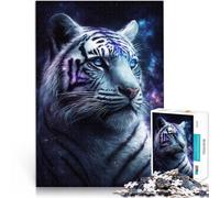 Puzzle per adulti 1000 pezzi White Tiger Galaxy Brain Teaser Puzzle Migliora l'amore Tra le Coppie 19,7 "x 29,5" per adolescenti da 14 anni e oltre