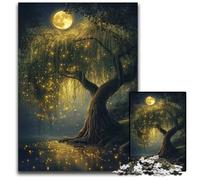 Puzzle per adulti 1000 pezzi Willow Tree Under The Moon Puzzle in legno Regalo perfetto per compleanni, feste, ideale per Natale 50X75CM