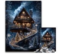 Puzzle per adulti 1000 pezzi Winter Wonderland Treehouse Puzzle per adulti Ideale regalo di Natale e arredamento per la casa 1000 pezzi (38x26 cm)