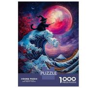 Puzzle Per Adulti 1000 Pezzi Wizard Cat And The Great Wave Puzzle Rompicapo Gioco Difficile Regali Difficili Per Amici E Familiari 38x26cm/1000pcs