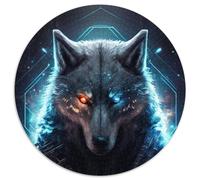 Puzzle per adulti 1000 pezzi Wolf Cyber Round Puzzles per adulti Perfetto per decorazioni per la casa, compleanni, feste e regali (67,5x67,5cm)