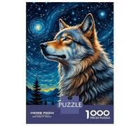 Puzzle Per Adulti 1000 Pezzi Wolf Starry Night Puzzle Gioco Rompicapo Ma Divertente E Umoristico Regali Di Natale E Compleanno 52x38cm/1000pcs