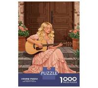 Puzzle Per Adulti 1000 Pezzi Woman Playing Guitar on Steps Puzzle Per Adulti Gioco Pratico Vacanza A Casa Passatempo Gioco Stimolante Regali 52x38cm/1000pcs