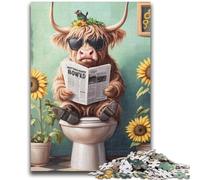 Puzzle per adulti 1000 pezzi Yak in the Toilet per adolescenti, gioco per famiglie, antistress, sfida difficile, adatto alle coppie (26x38cm)