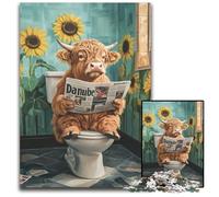 Puzzle per adulti 1000 pezzi Yak in the Toilet Puzzle in legno Regalo per uomini e donne, quotidiano e occasioni speciali 50X75CM