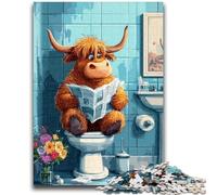 Puzzle per adulti 1000 pezzi Yak in The Toilet Puzzle per adolescenti, antistress Staycation Kill Time Migliora l'amore tra coppie 38x26cm