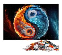 Puzzle per adulti 1000 pezzi Yin e Yang Taiji Decorazione per la casa Puzzle Regali di Natale (dimensioni 38x26 cm)