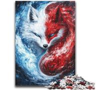 Puzzle per adulti 1000 pezzi Yin Yang Fox per 14 anni e oltre, interessanti regali per ridurre lo stress per amici e familiari, 26x38cm