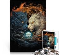 Puzzle per adulti, 1000 pezzi, Ying Yang Drago e tigre, il puzzle rafforza l'amore tra coppie per adolescenti dai 14 anni in su, 26 x 38 cm