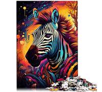 Puzzle per adulti, 1000 pezzi, zebra colorato, divertimento per tutta la famiglia, sfida l'intelligenza cerebrale, giocattolo coinvolgente, adolescenti dai 14 anni, 26 x 38 cm