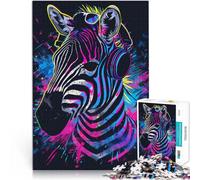 Puzzle per adulti 1000 pezzi zebra con casco difficile puzzle duro 50 x 70 cm con poster coordinato e foglio di domande per i 14 anni e più