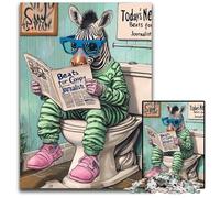 Puzzle per adulti 1000 pezzi Zebra Go Toilette Puzzle impossibili per adulti Ideale per divertimento in famiglia, relax e regali per le feste 26X38CM/10,23x14,96 pollici