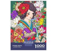 Puzzle Per Adulti 1000 Pezzi Zen Kimono Flower Girl Art Puzzle Rompicapo Gioco Difficile Regali Difficili Per Amici E Familiari 38x26cm/1000pcs