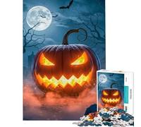 Puzzle per adulti 1000 pezzi Zucca di Halloween nel cimitero per giochi educativi Giocattoli educativi Giochi educativi Regalo di Babbo Natale segreto per donne (dimensioni 38x52cm)