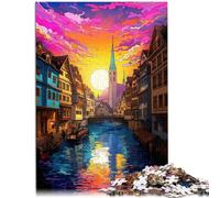 Puzzle per adulti, 1000 pezzi, Züricher Old Town di Zurigo, divertimento in famiglia, 26 x 38 cm, idea regalo per compleanno e ragazzi dai 14 anni in su