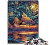 Puzzle per adulti 1000 piramidi con cielo stellato, difficili da completare ma divertenti e umoristici, regalo di compleanno, regali, arte murale 26x38cm