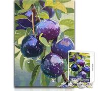 Puzzle per adulti 1000 prugne sul ramo con gocce d'acqua Ideale per momenti di relax e tranquillità Taglio uniforme e pulito Giocattolo per il tempo libero Dimensioni 38x52cm