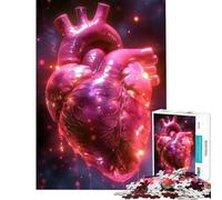 Puzzle per adulti 1000 puzzle a forma di cuore anatomico luminoso sfida per l'intelligenza e il cervello giocattolo avvincente gioco interattivo un'opera d'arte idee regalo (dimensioni 38x52cm)